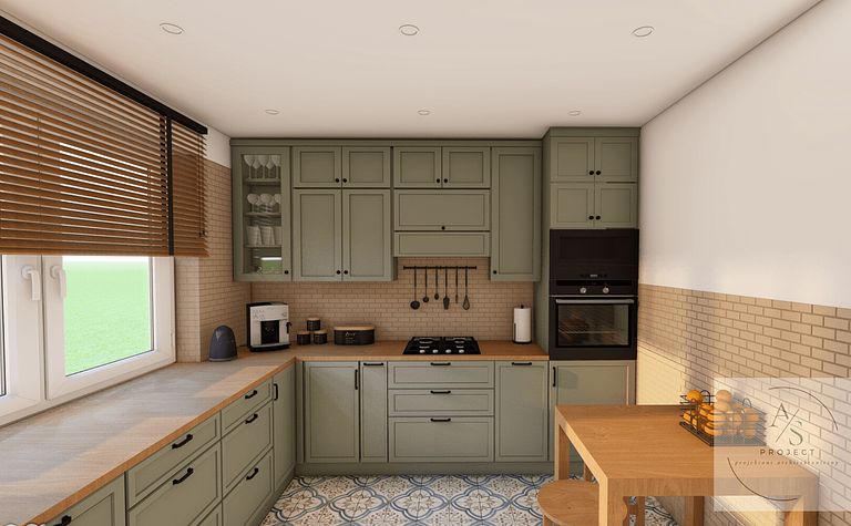 Projekt kuchni w stylu modern classical