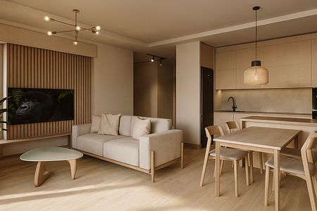 Projekt salonu z kuchnią