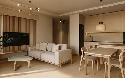 Projekt salonu z kuchnią