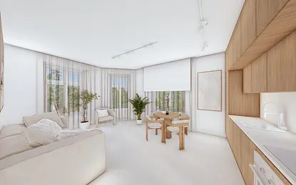 Projekt mieszkania w stylu japandi