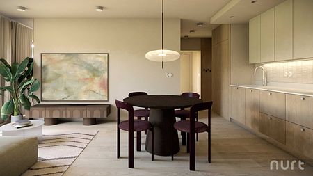 Salon z burgundowym stołem