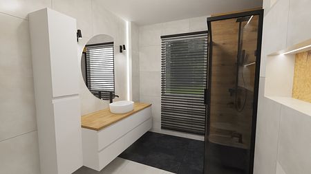 Biało czarna łazienka 