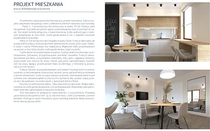 Wnętrze kuchni z jasnymi meblami i drewnianymi elementami, minimalistyczny styl.