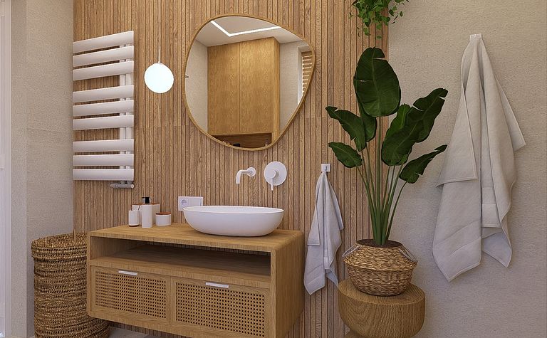 Projekt łazienki w stylu balijskim 