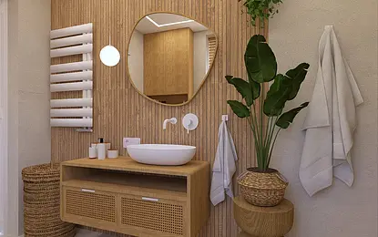 Projekt łazienki w stylu balijskim 