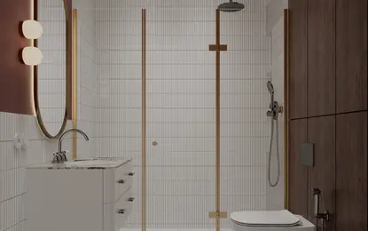 Nowoczesna łazienka z minimalistycznym designem, vintage elementami oraz quiet luxury.