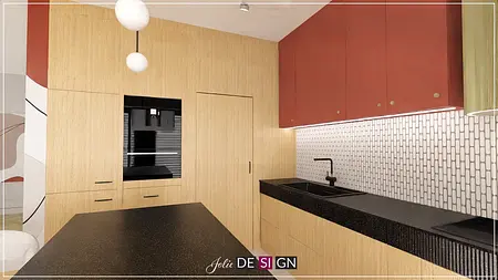 Wnętrze kuchni w stylu boho z eklektycznymi akcentami.