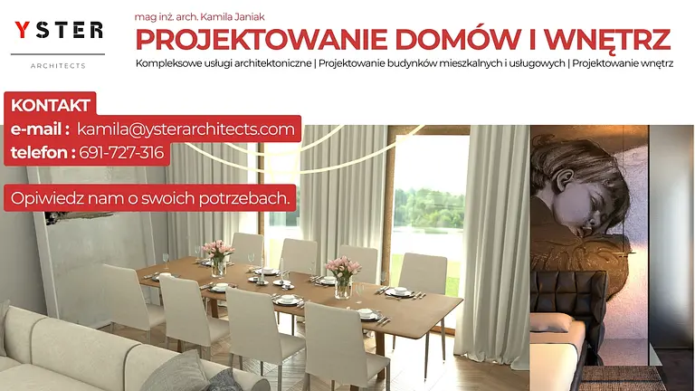 Wnętrze jadalni w stylu eklektycznym z drewnianym stołem, jasnymi krzesłami i dużymi oknami.