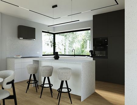 Projekt kuchni i łazienki w domu jednorodzinnym w Ołtarzewie