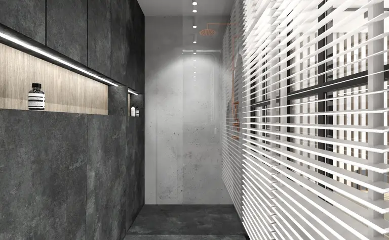Nowoczesna łazienka w stylu industrialnym z minimalistycznym designem