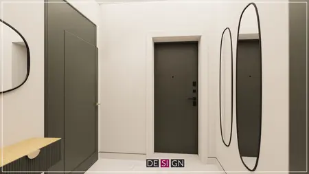 Przedpokój w stylu boho z eklektycznymi lustrami i nowoczesnymi akcentami.