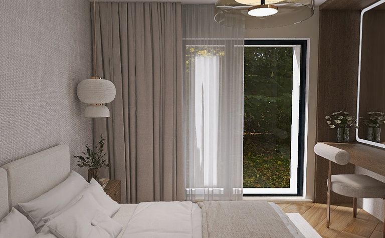 Sypialnia w stylu Japandi