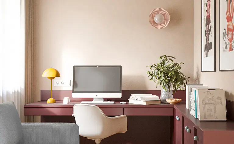 Wnętrze gabinetu w stylu retro modern