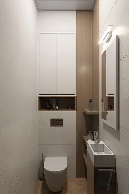Nowoczesna toaleta w stylu art deco, glamour, soft minimalizm i tradycyjny z białymi meblami.