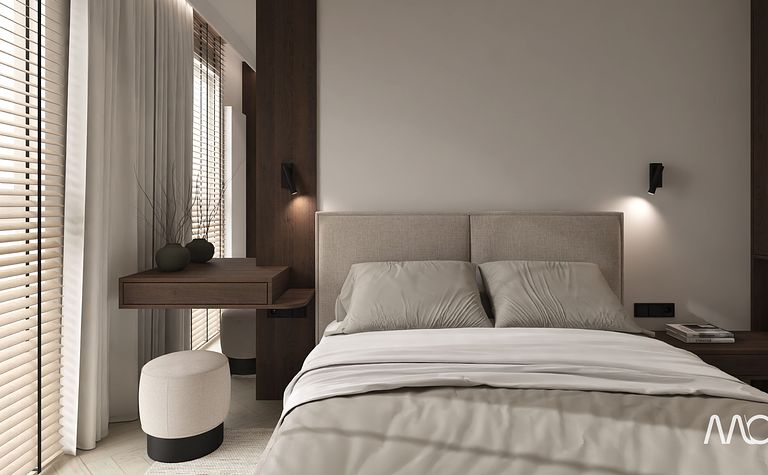 Sypialnia w kolorach ziemi