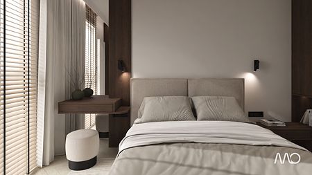 Sypialnia w kolorach ziemi