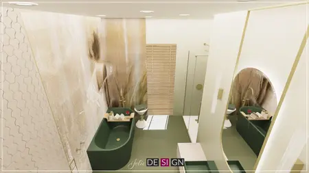 Nowoczesna łazienka z elementami boho i eklektycznymi