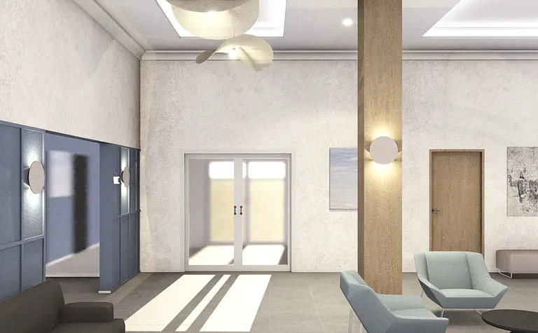 Wnętrze salonu w stylu industrialnym i minimalistycznym z szarymi meblami.