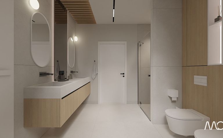 Minimalizm w przytulnej odsłonie. Projekt łazienki