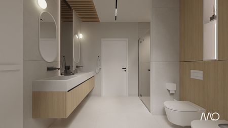 Minimalizm w przytulnej odsłonie. Projekt łazienki