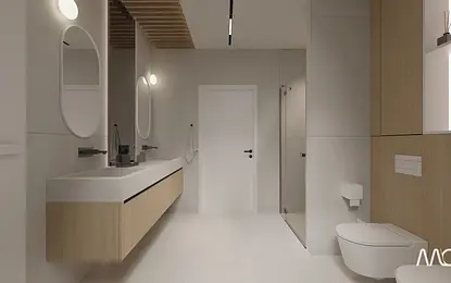 Minimalizm w przytulnej odsłonie. Projekt łazienki